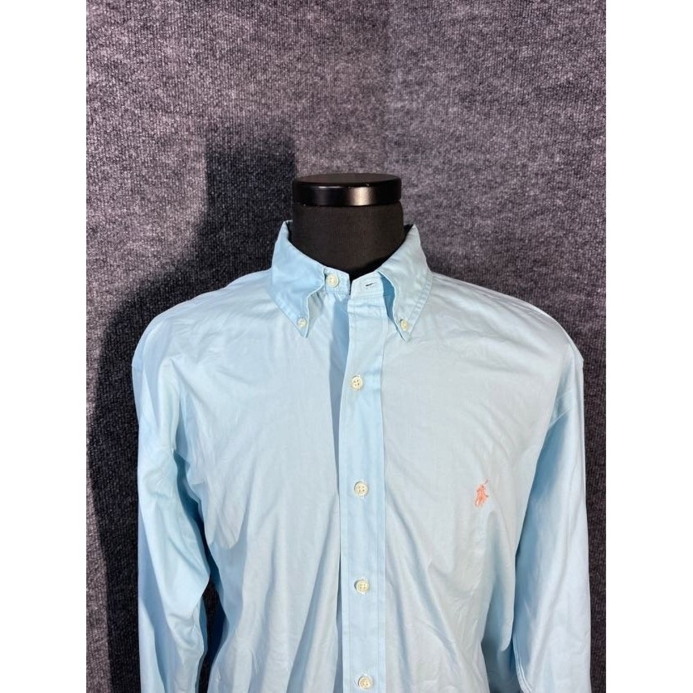 Ralph Lauren Shirt Men's L Blue Classic Fit Long Sleeve Button Down Shirt